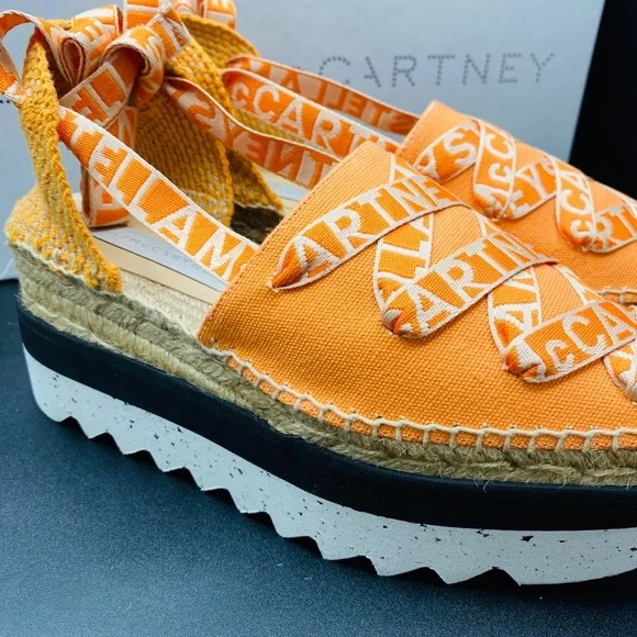 🎊Host Pick🪅Stella McCartney Women’s Gaia Canvas Espadrilles Size 38 AUTHENTIC - Picture 2 of 8